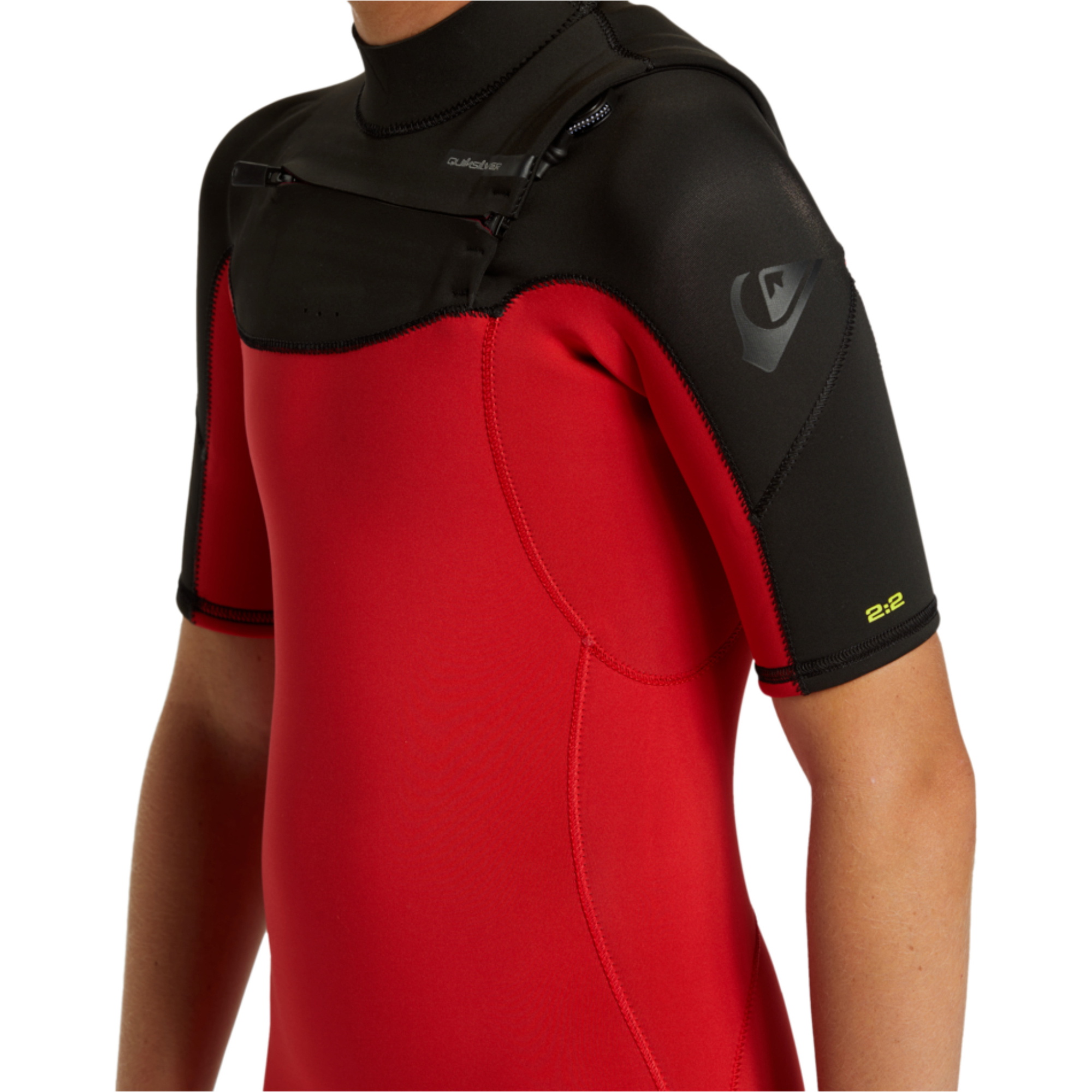 2025 Quiksilver Junior Everyday Sessions 2/2mm Brustreißverschluss Neoprenanzug EQBW503024 - High Risk Red